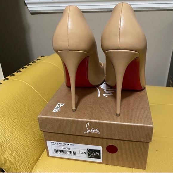 Christian Louboutin breche 100 nappa shiny 40.5 10.5 women’s heels shoes - Picture 4 of 7
